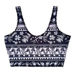 Teeki Women M/L Moon Flower Lover Crop Tank Top Yoga